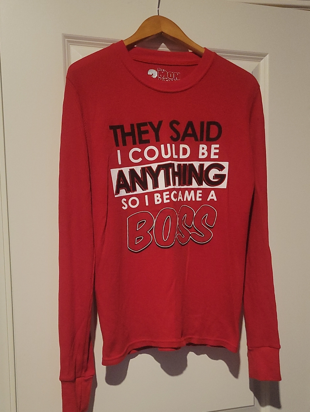 Red Long-Sleeve Graphic Tee - 'They Said I Could Be Anything'